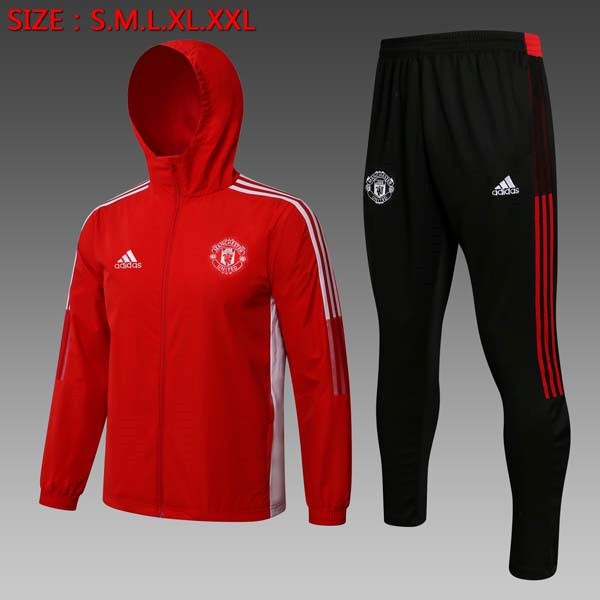 Rompevientos Manchester United Conjunto Completo 2022 Rojo Negro